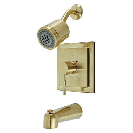 KINGSTON BRASS KB4657DL Single-Handle Tub and Shower Faucet, Brushed Brass KB4657DL